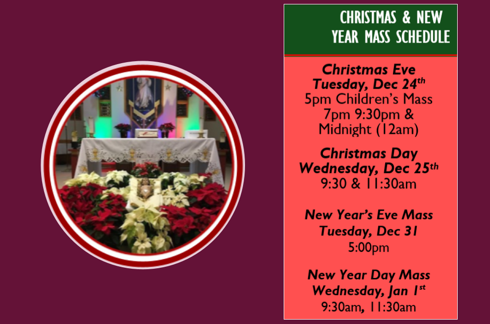 SD Christmas Schedule 2024-2025