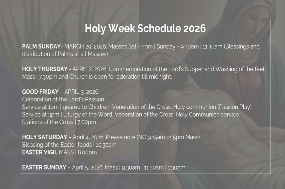 SD Holy Week Schedule 2026