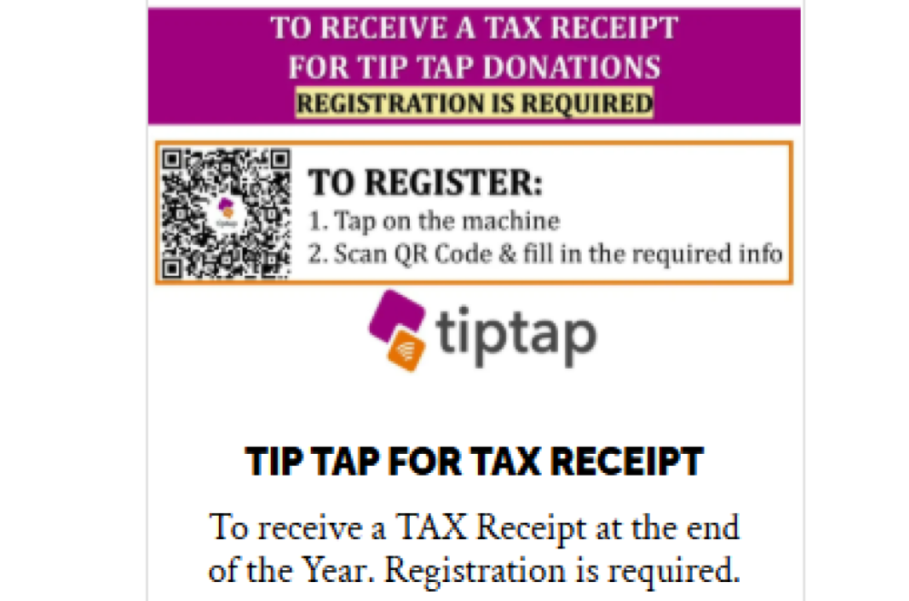 SD Tip Tap Donations Registration required